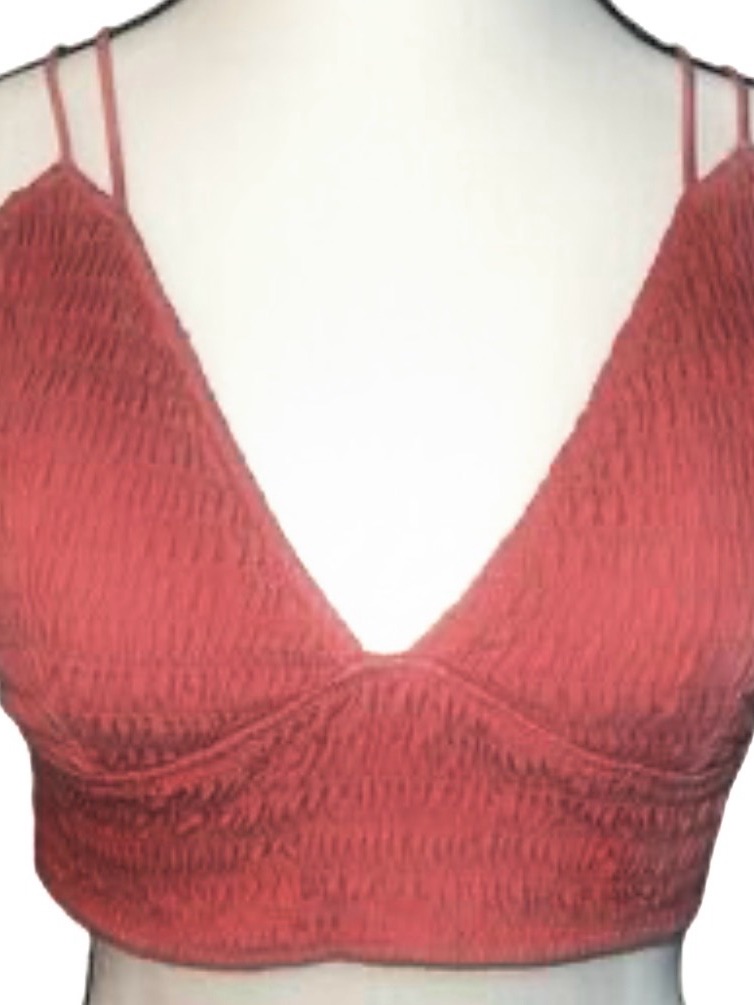 Pink Victoriaâs Secret Smocked Lace-Up Bralette | Rust Terracotta | Size Small